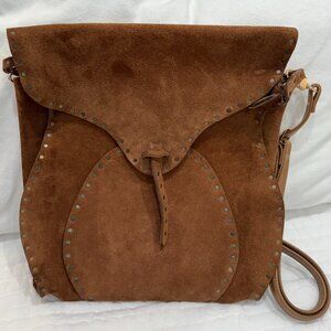 Large Suede Celine Poulbot Shoulder Bag - Rare